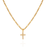 Pearl Cross Necklace | Gold