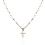 Pearl Cross Necklace | Silver